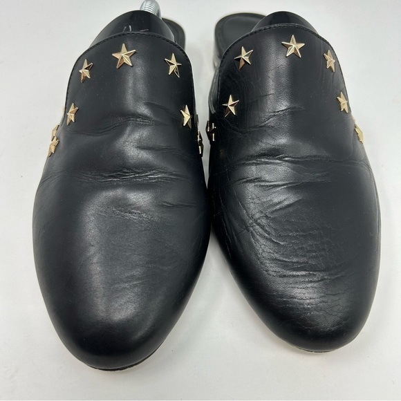 Michael Michael Kors Black Leather Gold Stars Slip On Pointed Toe Mules Size 9.5 - Picture 6 of 14